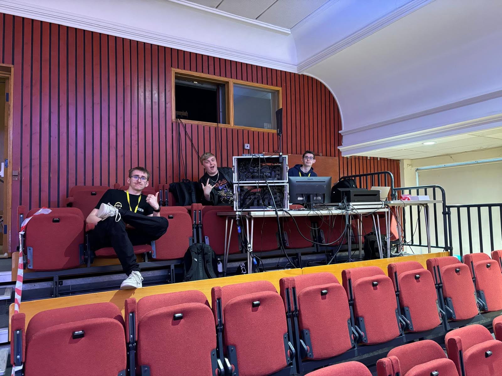 The E&S team set up and ready at a venue